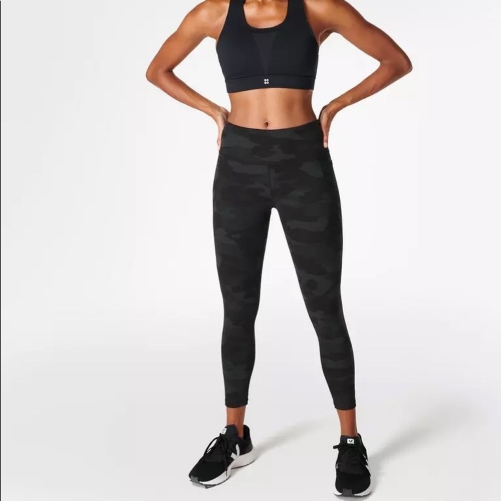 Sweaty Betty Power 7/8 Workout Leggings - Ultra Black Camo Print